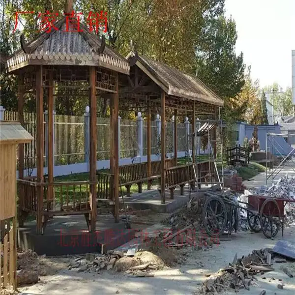 北京塑木花架 塑木亭子 塑木栅栏地板设计施工