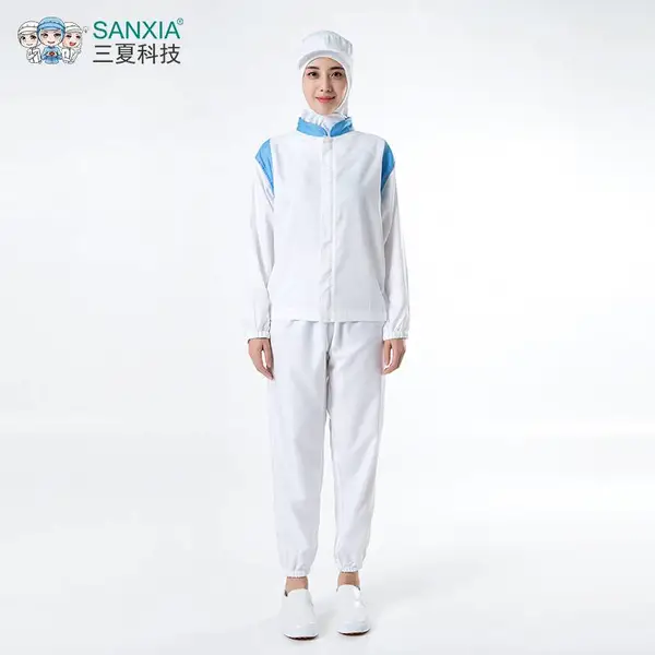 食品工作服拉链长袖无菌无尘分体服中央厨房食品车间