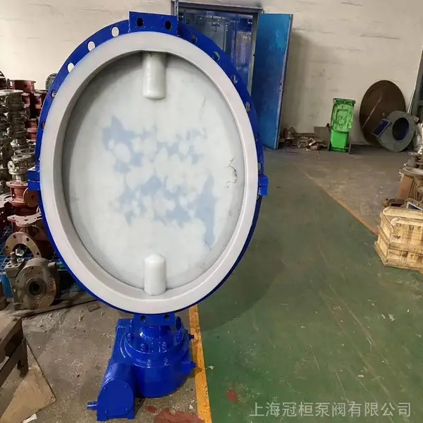 DN65对夹式衬氟蝶阀 D371F4-16C 耐腐蚀 耐高温 水处理用