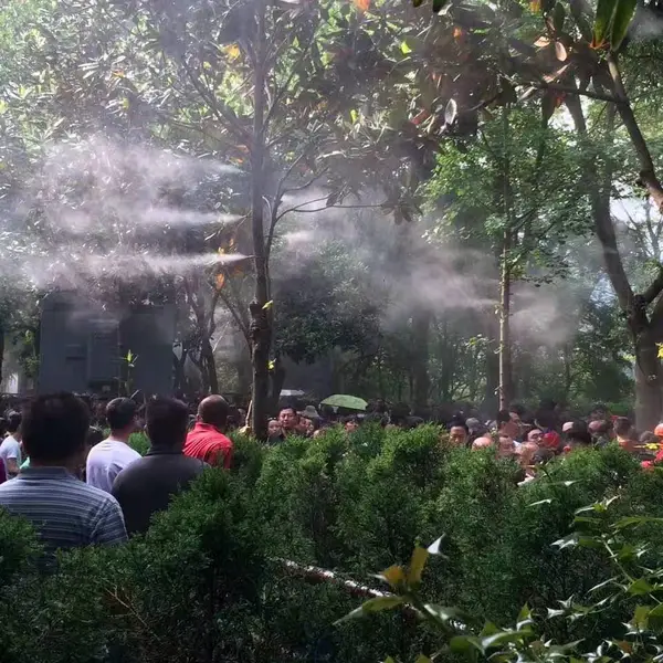 高压微雾雾森系统旅游景区专用不堵喷头低维护长效运行