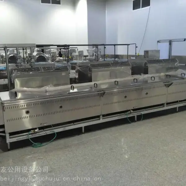供应食品厂中央厨房设备-Y-4000型油炸机 全自动油炸生产线
