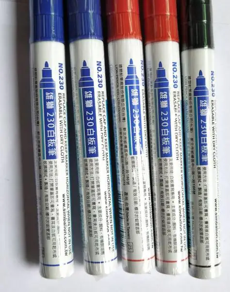 雄狮白板笔 230白板笔 可擦记号白板笔 2.0mm 办公文具笔