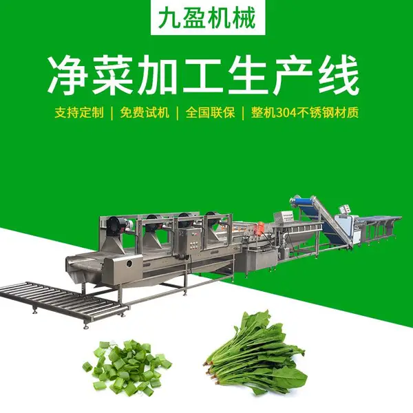 中央厨房净菜加工生产线,蔬菜挑选 切割 提升 清洗 风干流水线