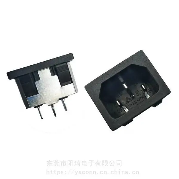 智能机器人带安装孔品字插座 品字尾插座C14系列