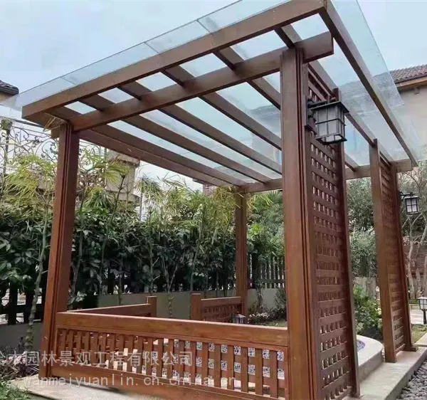 扬州长廊厂出售各类 防腐木长廊 花架 花箱 葡萄架 古建长廊可来图定制