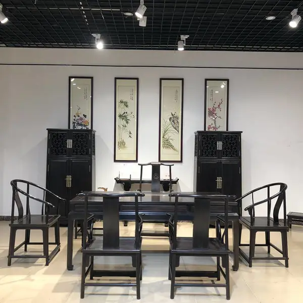 古典茶桌椅组合办公室茶台茶几家用 紫光檀***红木