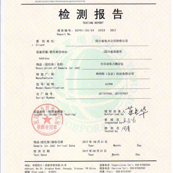 张力检测报告