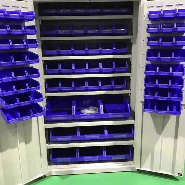 天津机加工装配工位冷轧钢喷塑抽屉分格铁皮置物柜源头厂家