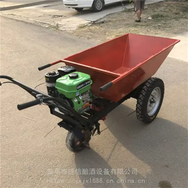 建筑工地电动平板手推车 工地运料拉沙翻斗车 柴油工程翻斗车