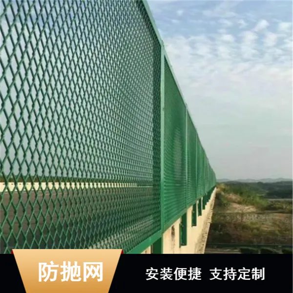 低碳钢丝框架防抛网 定制菱形孔草绿桥梁防落网
