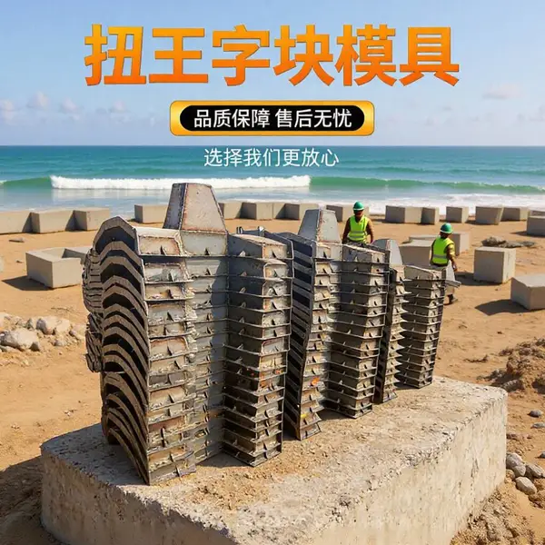 宁波 沿海 防浪加固工程 水泥扭工字块钢模具 预制型防浪块钢模板 京伟
