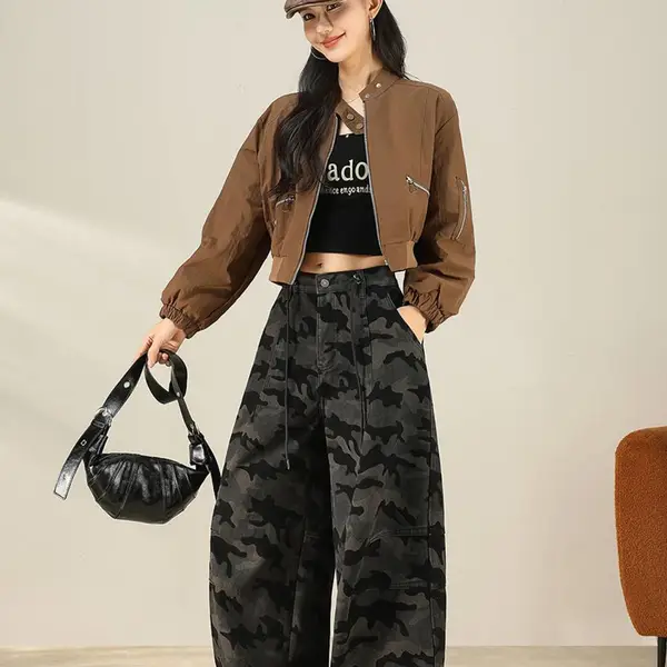 大码女裤桑.贝斯兰德秋季时尚高腰显瘦牛仔裤库存尾货批发货源