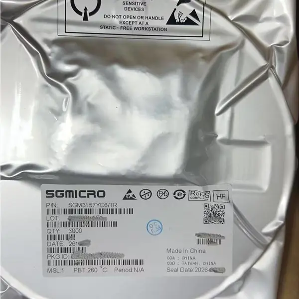圣邦微 SGM3157YC6/TR 导通电阻6Ω 双向SPDT(单刀双掷)CMOS模拟开关