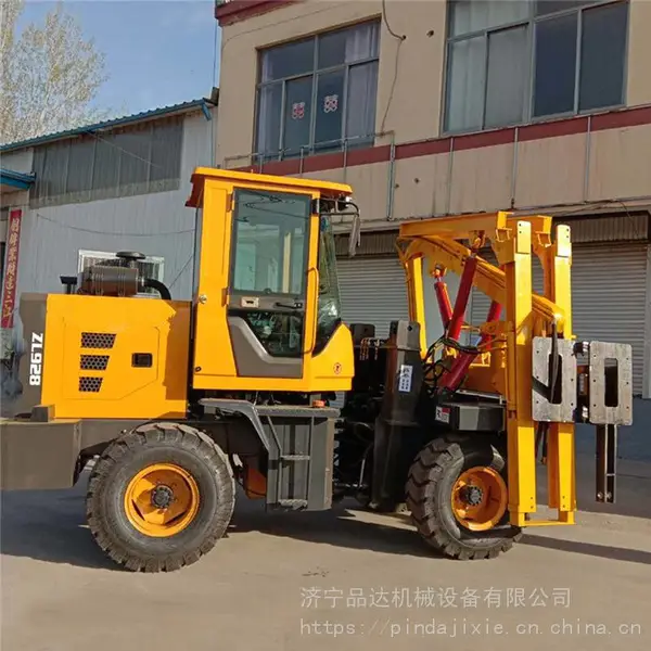 销售小四轮护栏打桩机 装载机防撞护栏打桩机 920装载机改装夯桩机