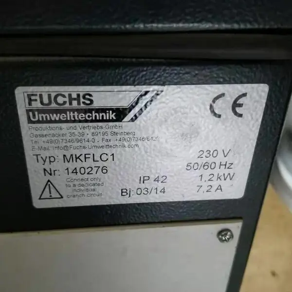 德国Fuchs多级过滤器KKF300用于小型打标激光器
