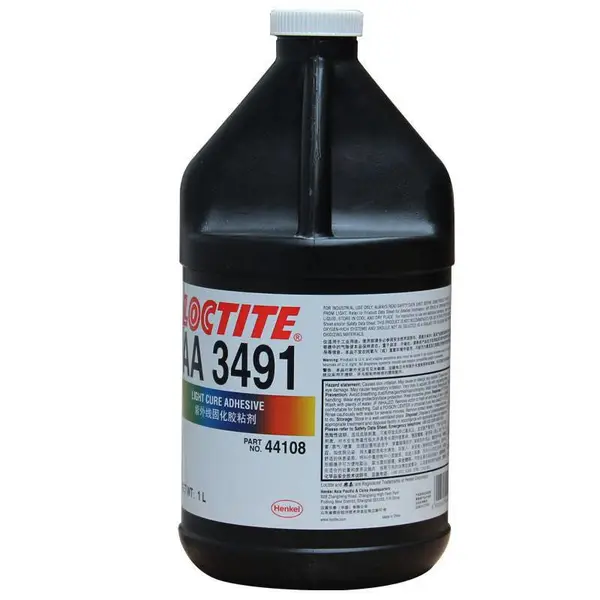 乐泰LOCTITE3491光固化UV胶清澈琥珀色低粘度丙烯酸光纤胶粘剂 1L/瓶