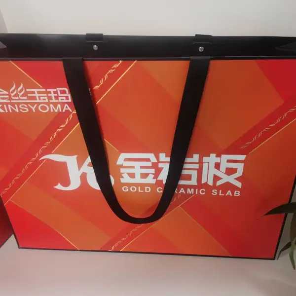 烫金彩色提手纸袋 食品手提纸袋定制厂家 展会专用大提手纸袋 _印刷价格厂家鑫富康