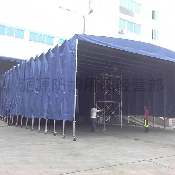 电动推拉蓬仓库伸缩遮阳棚伸缩帐篷推拉雨棚伸缩夜宵仓储篷房