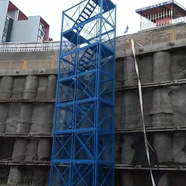 自贡工地路桥安全爬梯 , 厂房建筑安全爬梯 ,桥梁施工安全梯笼