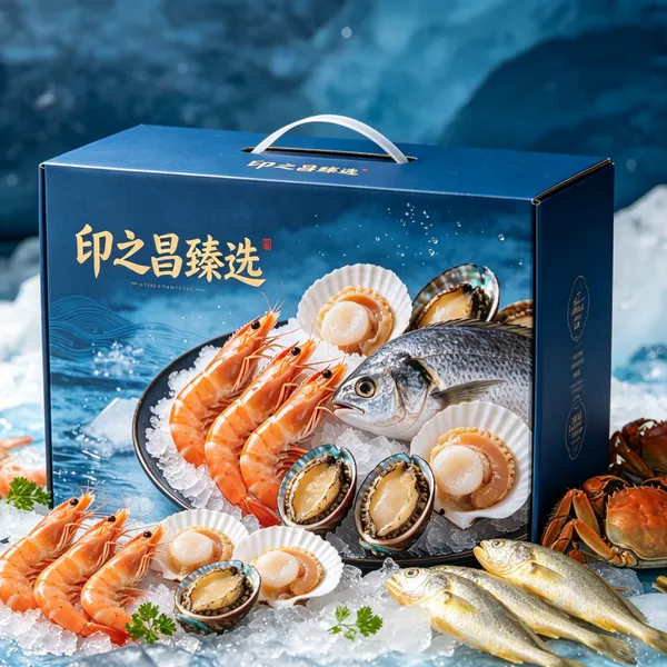 海鲜礼盒包装印刷制作案例分享