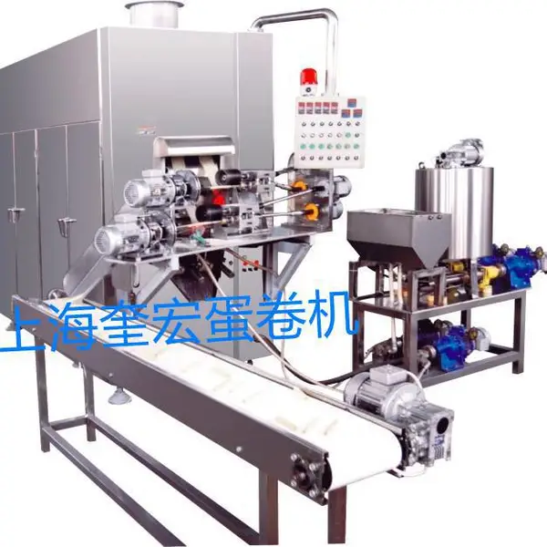 供应夹心蛋卷机/全自动双头蛋卷机/双色三色蛋卷机