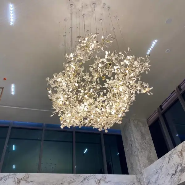 樊灯509LED艺术大型工程水晶灯长方形酒店大堂宾馆售楼部公寓创意灯具定制