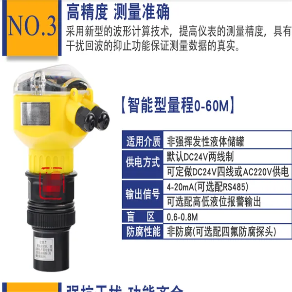 智能超声波液位计水位计料位计一体式分体式传感器防爆防腐4-20mA