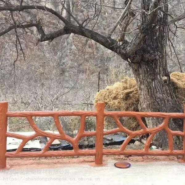 混凝土仿木栏杆 市政水泥护栏 河堤河道户外扶手厂
