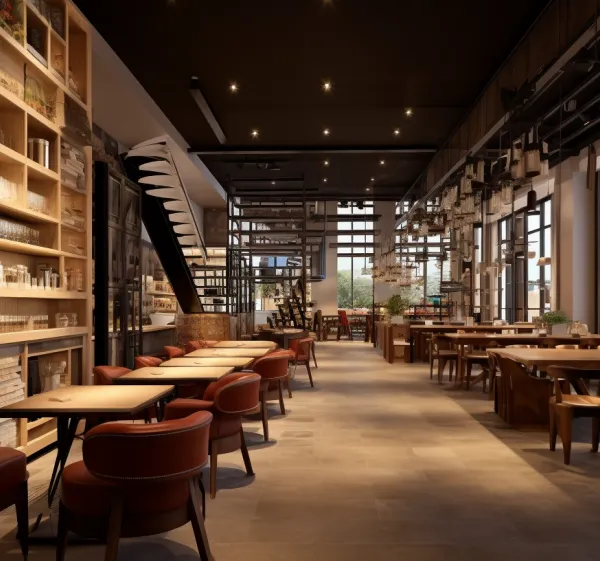 斗门店铺装修公司 饭店装修设计 咖啡馆店铺装饰设计