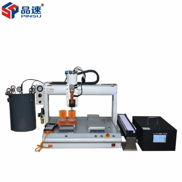 品速uv无影胶三轴四轴桌面式自动点胶固化机 滤清器端盖PCB板涂胶机