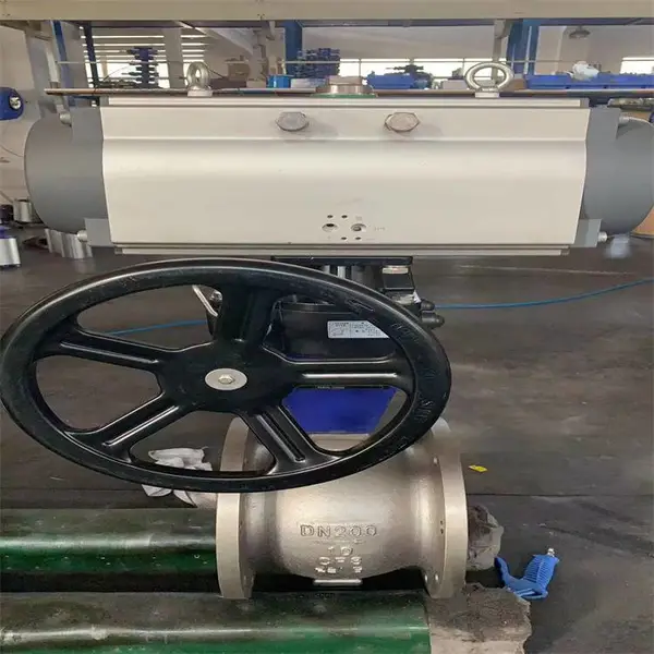 铸钢V型球阀VQ47F-25C DN450V型对夹球阀 蒸汽纸浆液颗粒调节阀