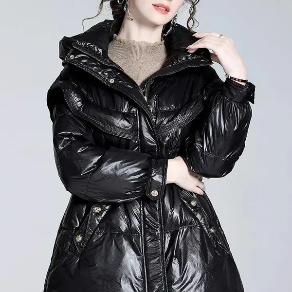 韩版工装风羽绒服 迷所加厚羽绒外套 提花设计感上衣 品牌折扣店拿货渠道