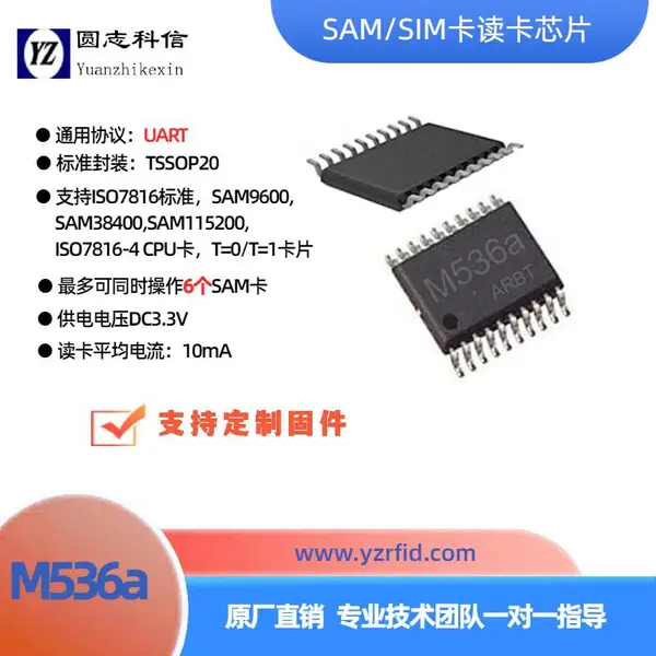 UART 串口 4 路 PSAM 卡读写模组 接触式 IC 芯片卡读卡器模块