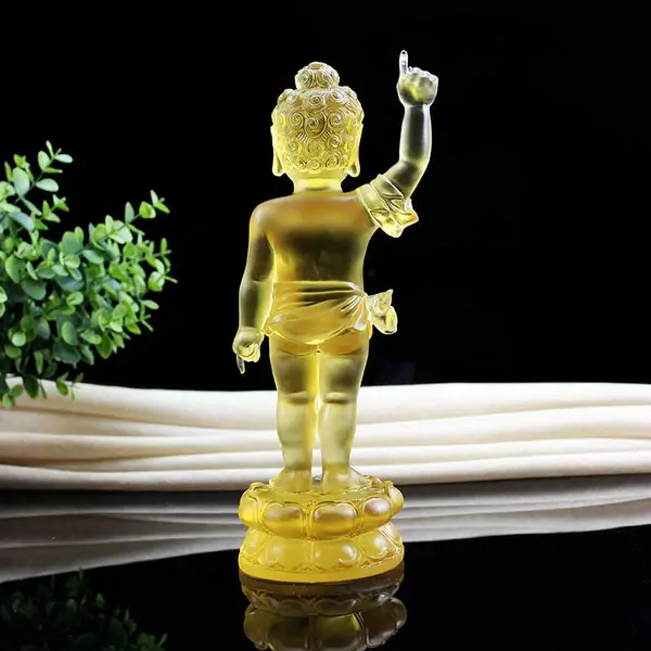 古法琉璃释迦牟尼佛太子像指天浴佛盆居家摆件******浴佛节用品