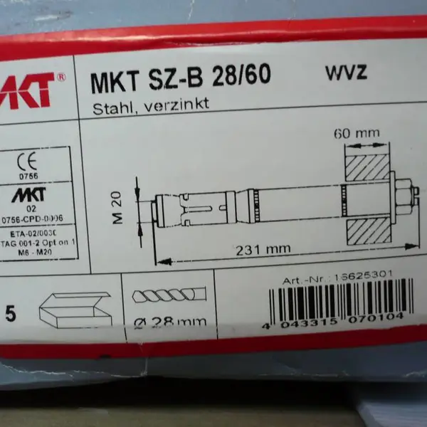大型机械锚栓型号SZ 规格28x231 德国进口到货