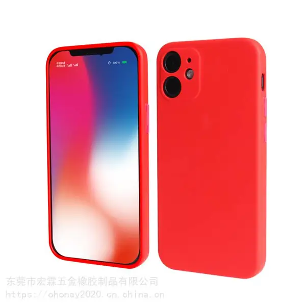 适用于iphone12液态纯色硅胶手机壳 支持定制图案LOGO 厂家直销