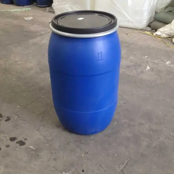 供应蓝色200L法兰塑料桶 200升避光抱箍化工桶大口密封
