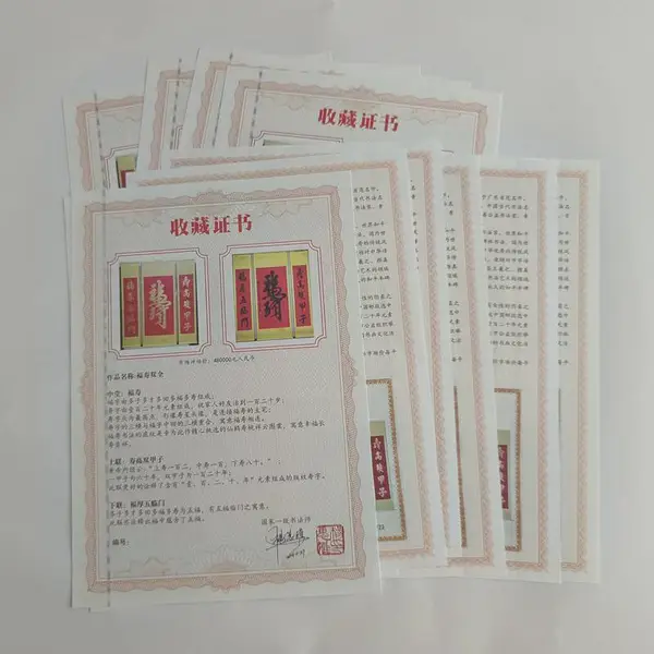 防伪证书定制厂家 入学通知书证书防伪 来图来样定做