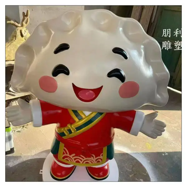 景观户外饺子雕塑点击 露天门头雕塑指用 标志饺子雕塑 别墅美陈