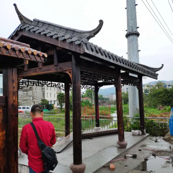 防腐木候车亭 古建候车亭 公交候车亭