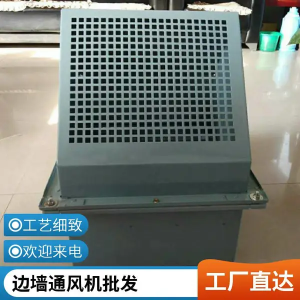 防爆玻璃钢边墙式排风机DWEX-450-EX4-0.25配重力式止回阀45°罩