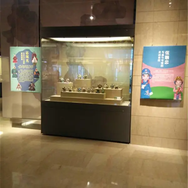 低反射夹胶玻璃瓷器独立柜 博物馆电动侧开门展柜订做