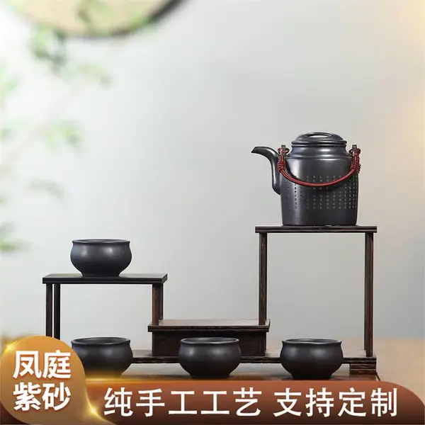 提梁 紫砂壶原矿黑泥水色好 宜泡茶 清洗便捷精美包装 凤庭