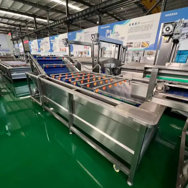 全自动预制菜加工设备 西红柿清洗流水线 多功能果蔬喷淋气泡清洗机