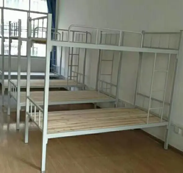 批供应贵港上下铺铁架床图片,工厂宿舍架床,宿舍单层实木床