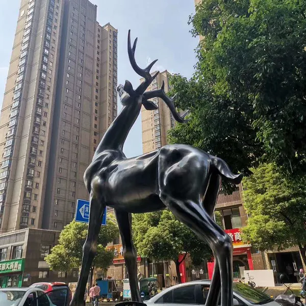 玻璃钢仿铜鹿铜雕工艺品铸铜动物小鹿雕塑 产品支持定制