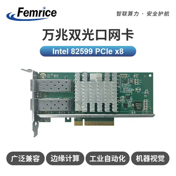 飞迈瑞克(Femrice )英特尔Intel 82599ES芯片双口10G光纤网卡