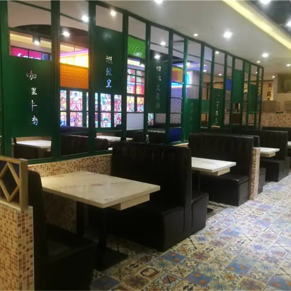 成都港式餐饮店家具定制,港式餐厅沙发桌子组合