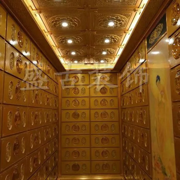 室内天花板材料_盛古装饰_彩绘莲花