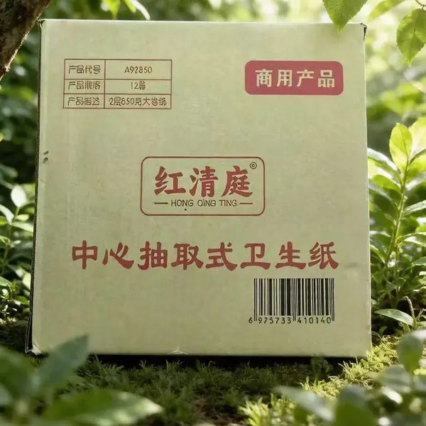 红清庭中心抽大卷纸洗手间商用物业用工厂850克